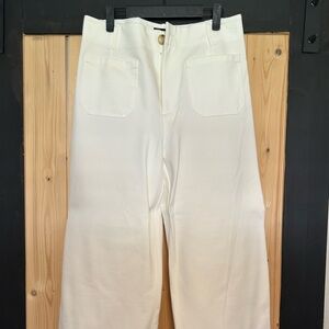 White dress pants wide leg